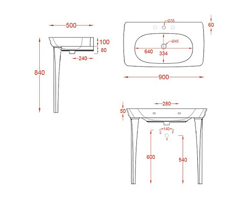 Купить Раковина 90x50 см Artceram Civitas CIL002 01 00 bix1 в магазине сантехники Santeh-Crystal.ru