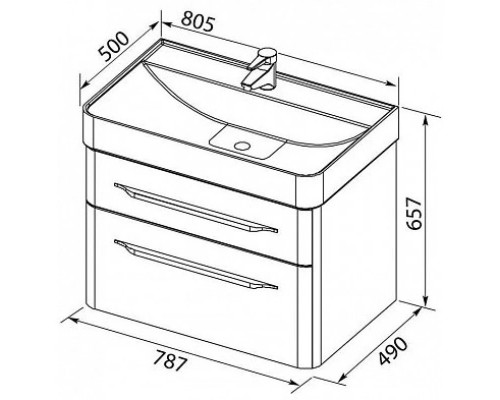 Приобрести Раковина 80,5х50 см Aquanet Олимпия в магазине сантехники Santeh-Crystal.ru