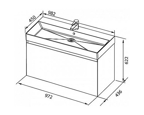 Купить Раковина Aquanet 100 Slim Synergy в магазине сантехники Santeh-Crystal.ru