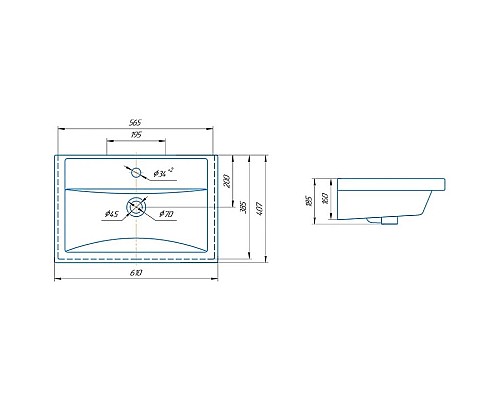 Купить Раковина 61х40,7 см Corozo Фостер SD-00000380 в магазине сантехники Santeh-Crystal.ru