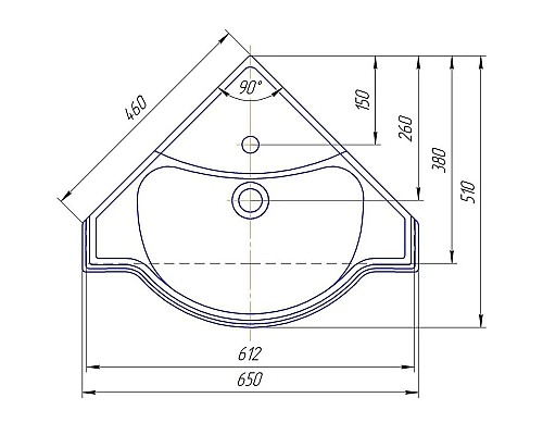 Заказать Раковина 65х51 см Corozo Классик SD-00000377 в магазине сантехники Santeh-Crystal.ru