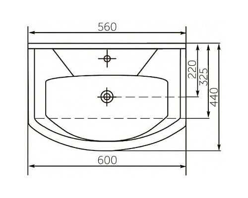 Купить Раковина 60х44 см Corozo Элеганс SD-00000383 в магазине сантехники Santeh-Crystal.ru