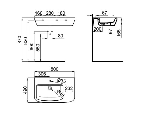 Приобрести Раковина 80x49 см Noken NK Concept N396990877 в магазине сантехники Santeh-Crystal.ru