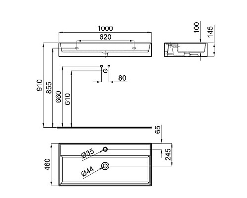 Купить Раковина 100x46 см Noken Pure Line N372769960 в магазине сантехники Santeh-Crystal.ru