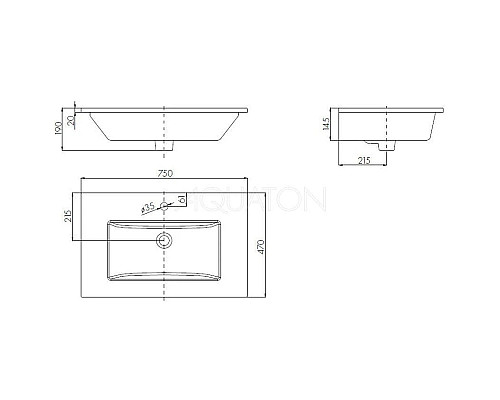 Заказать Раковина 75х47 см Акватон Quadro 1AX171WBXX000 в магазине сантехники Santeh-Crystal.ru