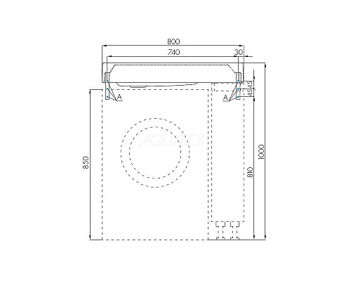 Заказать Раковина над стиральной машиной 80х50 см Акватон Рейн 1A72113KRW010 в магазине сантехники Santeh-Crystal.ru