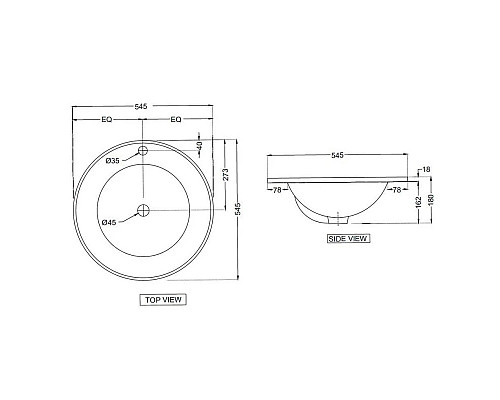 Заказать Раковина 54,5х54,5 см Jaquar Fusion FSS-WHT-29601 в магазине сантехники Santeh-Crystal.ru