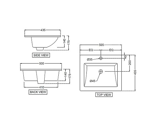 Заказать Раковина 50,5x43,5 см Jaquar Kubix KUS-WHT-35601 в магазине сантехники Santeh-Crystal.ru