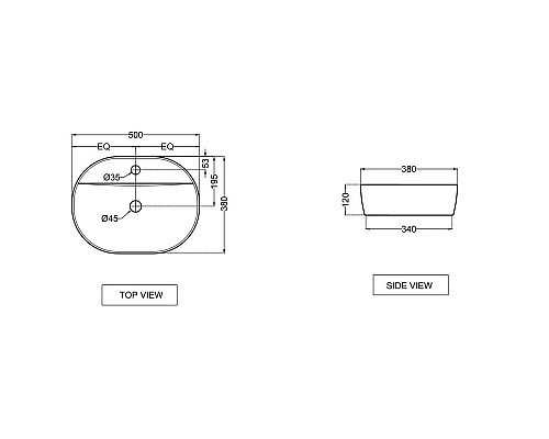 Купить Раковина 50x38 см Jaquar JDS JDS-WHT-25937 в магазине сантехники Santeh-Crystal.ru