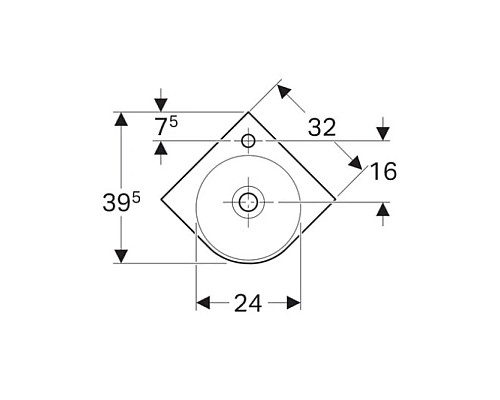 Приобрести Раковина 32х32 см Geberit Renova Compact 276132000 в магазине сантехники Santeh-Crystal.ru