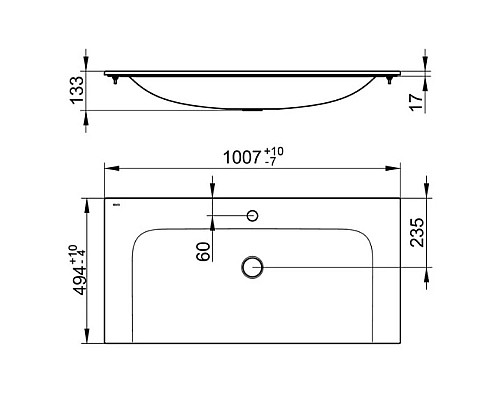 Купить Раковина 100,7х49,4 см KEUCO Plan 32970311001 в магазине сантехники Santeh-Crystal.ru