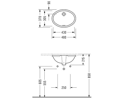 Купить Раковина 48х37 см Serel 0551 в магазине сантехники Santeh-Crystal.ru