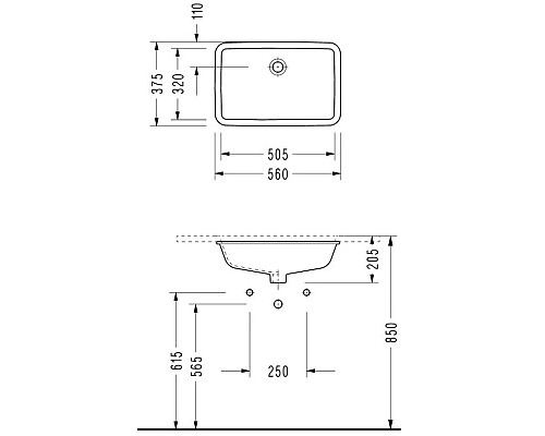 Заказать Раковина 56х37,5 см Serel 0561 в магазине сантехники Santeh-Crystal.ru