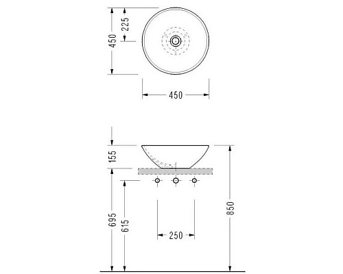 Заказать Раковина 45х45 см Serel 2012 в магазине сантехники Santeh-Crystal.ru