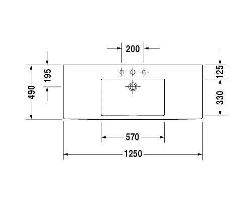 Заказать Раковина 125х49 см Duravit Vero 0329120000 в магазине сантехники Santeh-Crystal.ru