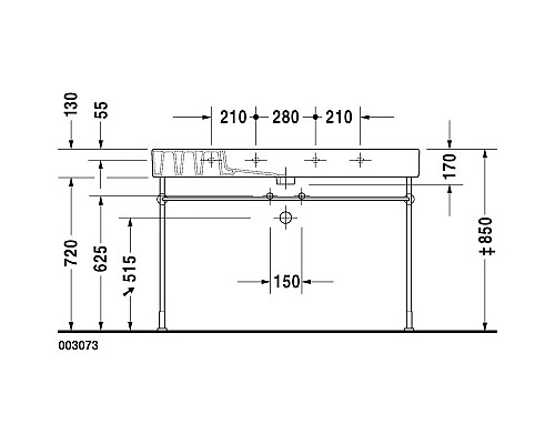 Заказать Раковина 125х49 см Duravit Vero 0329120000 в магазине сантехники Santeh-Crystal.ru