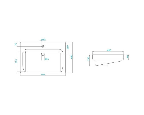 Купить Раковина 70х48 см Bellezza Тигода 4620000148555 в магазине сантехники Santeh-Crystal.ru