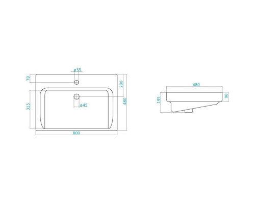Приобрести Раковина 80х48 см Bellezza Тигода 4620000148579 в магазине сантехники Santeh-Crystal.ru