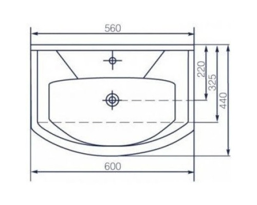 Приобрести Раковина 60х44 см Bellezza Элеганс 4620008196114 в магазине сантехники Santeh-Crystal.ru