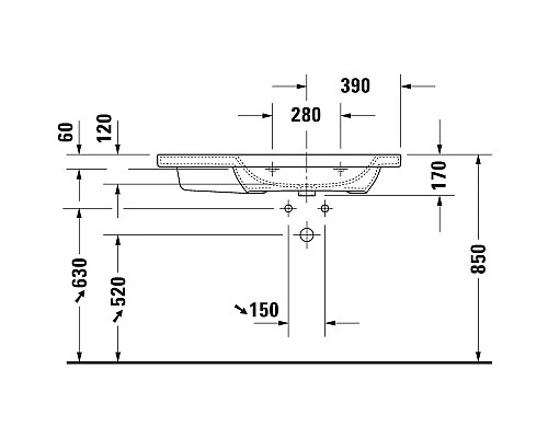 Приобрести Раковина 100х48 см Duravit DuraStyle 2326100000 в магазине сантехники Santeh-Crystal.ru