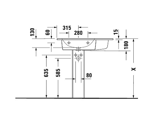 Купить Раковина 83х49 см Duravit ME by Starck 2345830000 в магазине сантехники Santeh-Crystal.ru