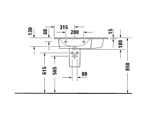 Купить Раковина 83х49 см Duravit ME by Starck 2345830000 в магазине сантехники Santeh-Crystal.ru