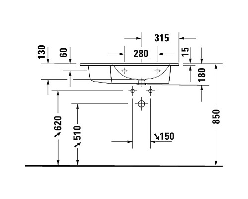 Приобрести Раковина 83х49 см Duravit ME by Starck 2346830000 в магазине сантехники Santeh-Crystal.ru