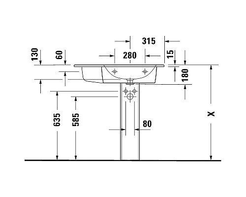 Приобрести Раковина 83х49 см Duravit ME by Starck 2346830000 в магазине сантехники Santeh-Crystal.ru