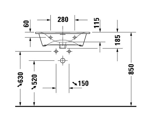 Заказать Раковина 63х49 см Duravit Viu 2344630000 в магазине сантехники Santeh-Crystal.ru