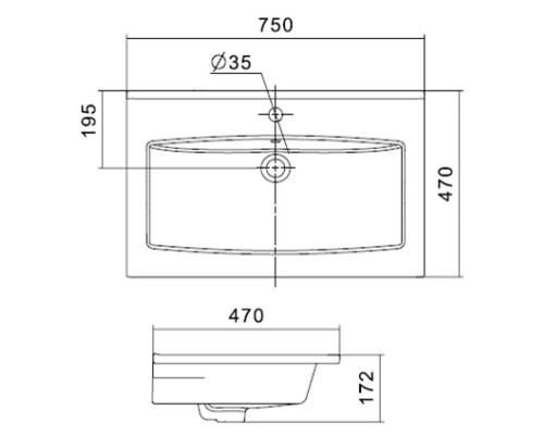 Купить Раковина 75х47 см Акватон Элина 1WH501619 в магазине сантехники Santeh-Crystal.ru