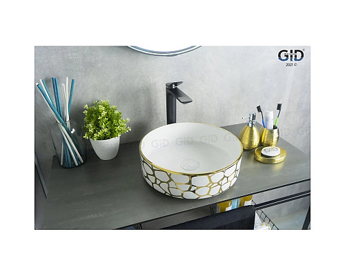 Купить Раковина 36х36 см GID LuxeLine D1357h018 в магазине сантехники Santeh-Crystal.ru