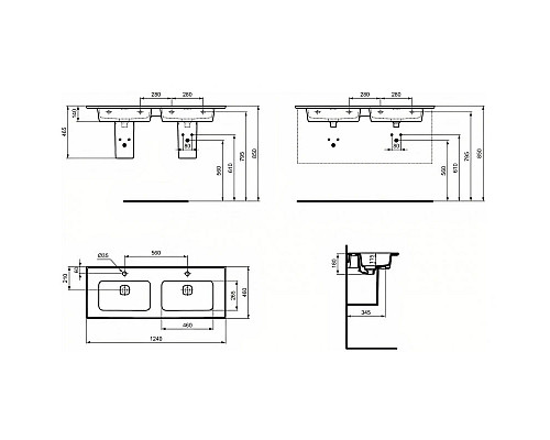 Заказать Раковина 124х46 см Ideal Standard Strada II T300501 в магазине сантехники Santeh-Crystal.ru