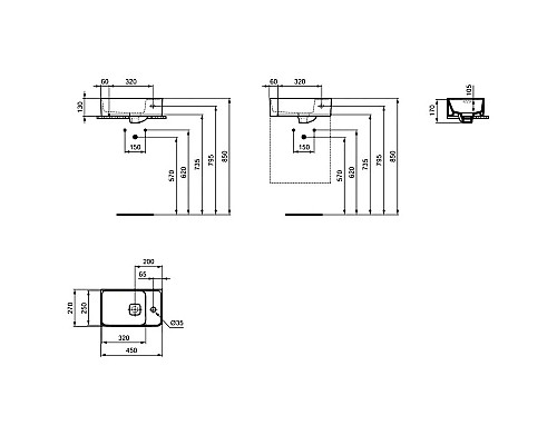 Купить Раковина 45х27 см Ideal Standard Strada II T299401 в магазине сантехники Santeh-Crystal.ru