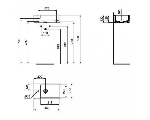 Купить Раковина 45х27 см Ideal Standard Strada II K081701 в магазине сантехники Santeh-Crystal.ru