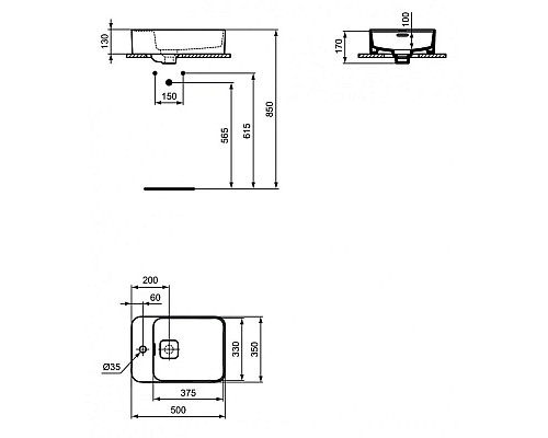 Заказать Раковина 50х35 см Ideal Standard Strada II T296401 в магазине сантехники Santeh-Crystal.ru