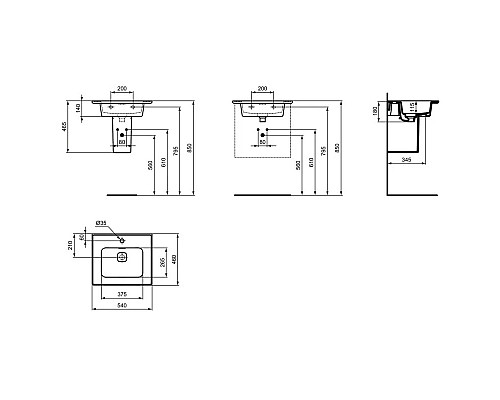 Купить Раковина 54х46 см Ideal Standard Strada II T298801 в магазине сантехники Santeh-Crystal.ru