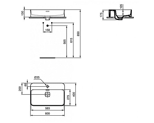 Купить Раковина 60х40 см Ideal Standard Strada II T299801 в магазине сантехники Santeh-Crystal.ru