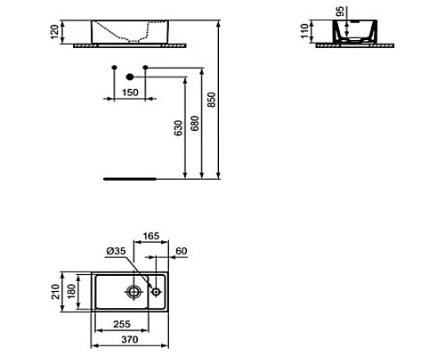 Купить Раковина 37х21 см Ideal Standard Tempo E210901 в магазине сантехники Santeh-Crystal.ru