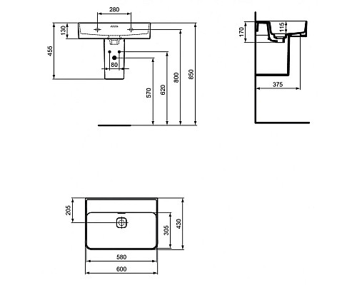 Купить Раковина 60х43 см Ideal Standard Strada II T363801 в магазине сантехники Santeh-Crystal.ru