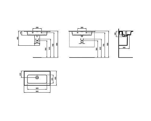 Заказать Раковина 84х46 см Ideal Standard Strada II T363401 в магазине сантехники Santeh-Crystal.ru