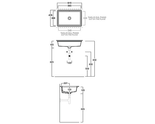 Приобрести Раковина 61,5x41,5 см Simas Lavabi d&#039;arredo S60 bi в магазине сантехники Santeh-Crystal.ru