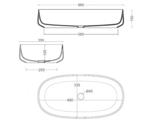 Купить Раковина 68x35 см Artceram Cognac COL005 17 00 в магазине сантехники Santeh-Crystal.ru