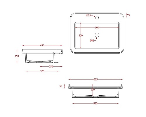 Купить Раковина 60,5x45,5 см Artceram Fuori Scala TFL034 36 00 в магазине сантехники Santeh-Crystal.ru