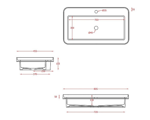 Заказать Раковина 80,5x45,5 см Artceram Fuori Scala TFL035 13 00 x1 в магазине сантехники Santeh-Crystal.ru