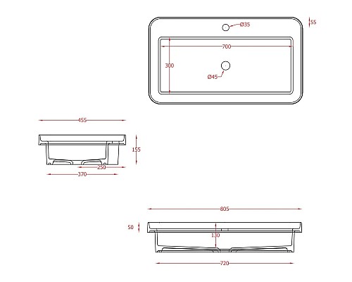 Приобрести Раковина 80,5x45,5 см Artceram Fuori Scala TFL035 01 00 x1 в магазине сантехники Santeh-Crystal.ru