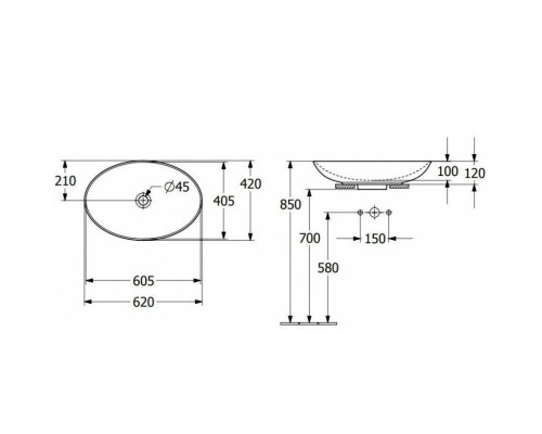 Купить Раковина 62х42 см Villeroy & Boch Loop & Friends 4A480001 в магазине сантехники Santeh-Crystal.ru
