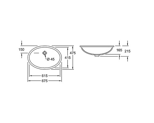 Купить Раковина 67,5х47,5 см Villeroy & Boch Evana 61440001 в магазине сантехники Santeh-Crystal.ru