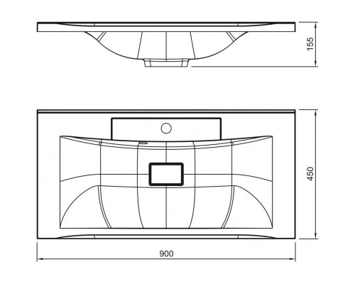 Заказать Раковина 90х45 см Art&Max Bianchi AM-LAV-900-MR-FP в магазине сантехники Santeh-Crystal.ru