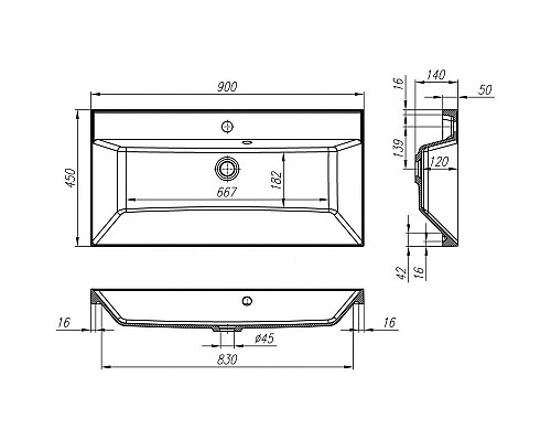 Купить Раковина 90х45 см Art&Max Verona Push AM-LAV-900-MR-FA в магазине сантехники Santeh-Crystal.ru