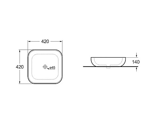 Раковина 42x42 см Vincea VBS-103